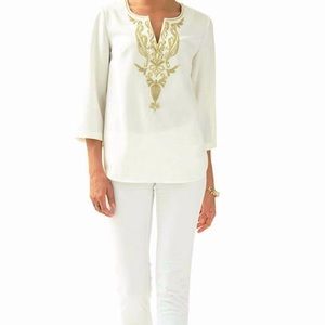 Lilly Pulitzer Dallas Top in Resort White Size 0